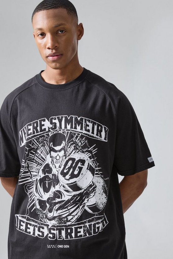 Man Active X Og Gym Oversize Raglan T-Shirt