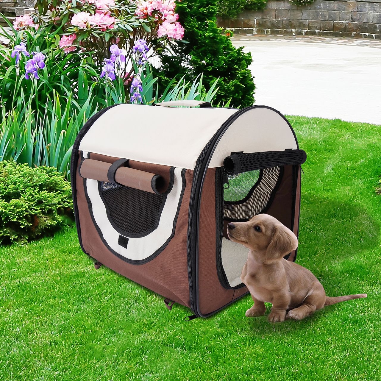 PawHut Hundebox faltbare Hundetransportbox Haustierrucksack 46 x 36 x 41 cm