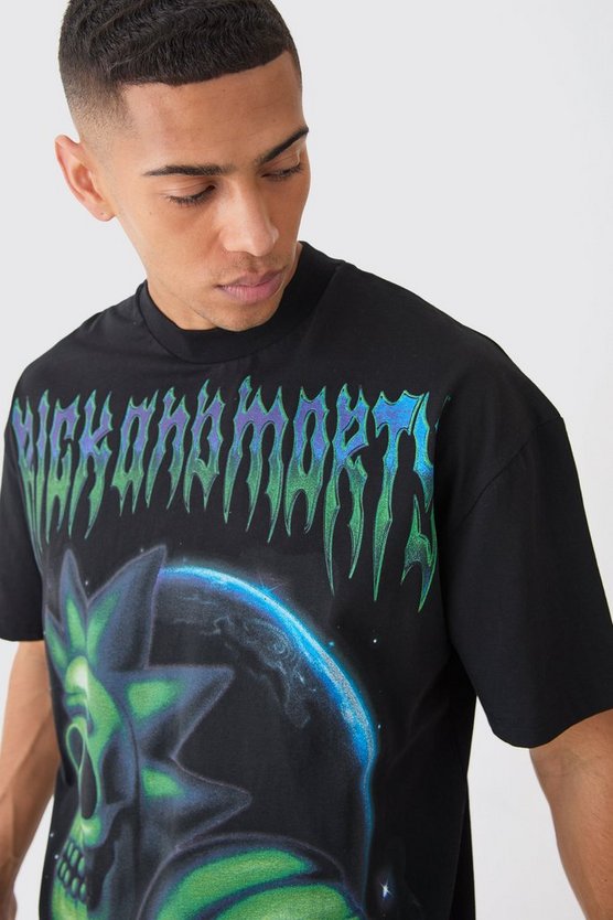 Oversize T-Shirt mit lizenziertem Rick & Morty Print