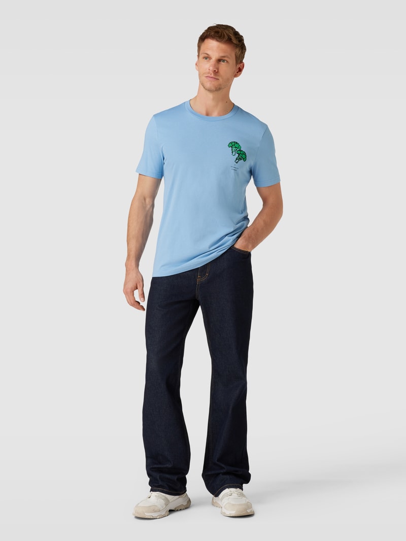 T-Shirt mit Motiv-Print Modell 'JAAMES LOW CARBON DIET' in hellblau