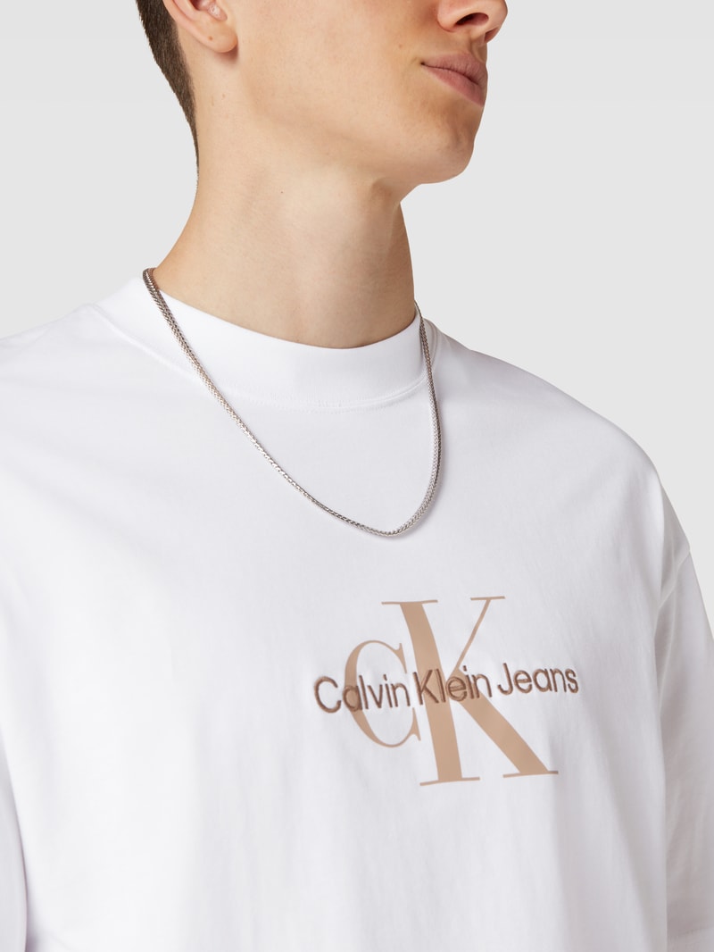 T-Shirt mit Label-Print Modell 'ARCHIVAL' in weiß