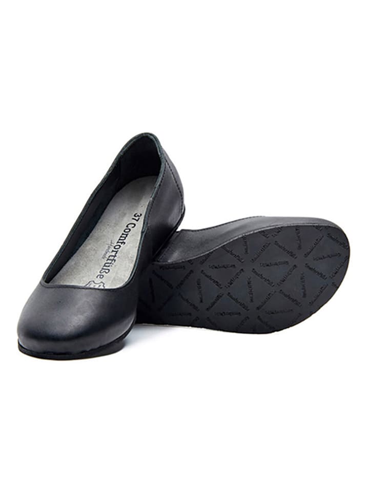 Comfortfusse Leder-Ballerinas in Schwarz günstig kaufen