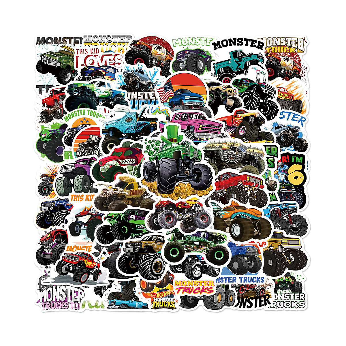 frler Aufkleber Sticker Set Auto Geländewagen ,50 Stück Sticker für Kinder