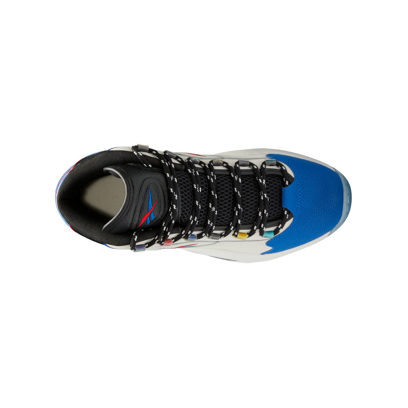 Reebok Question Mid Weiss Schwarz Blau
