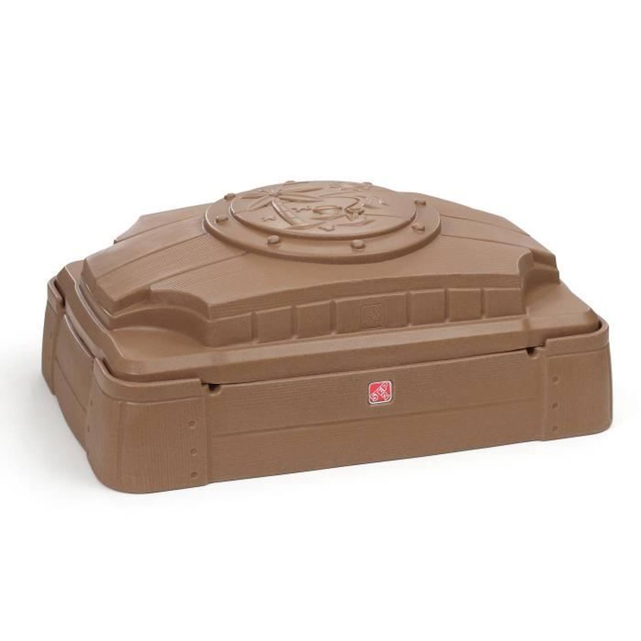 Step2 Play & Store Bac à Sable Enfant | Bac à Sable pour Enfants en Plastique avec Couvercle marron