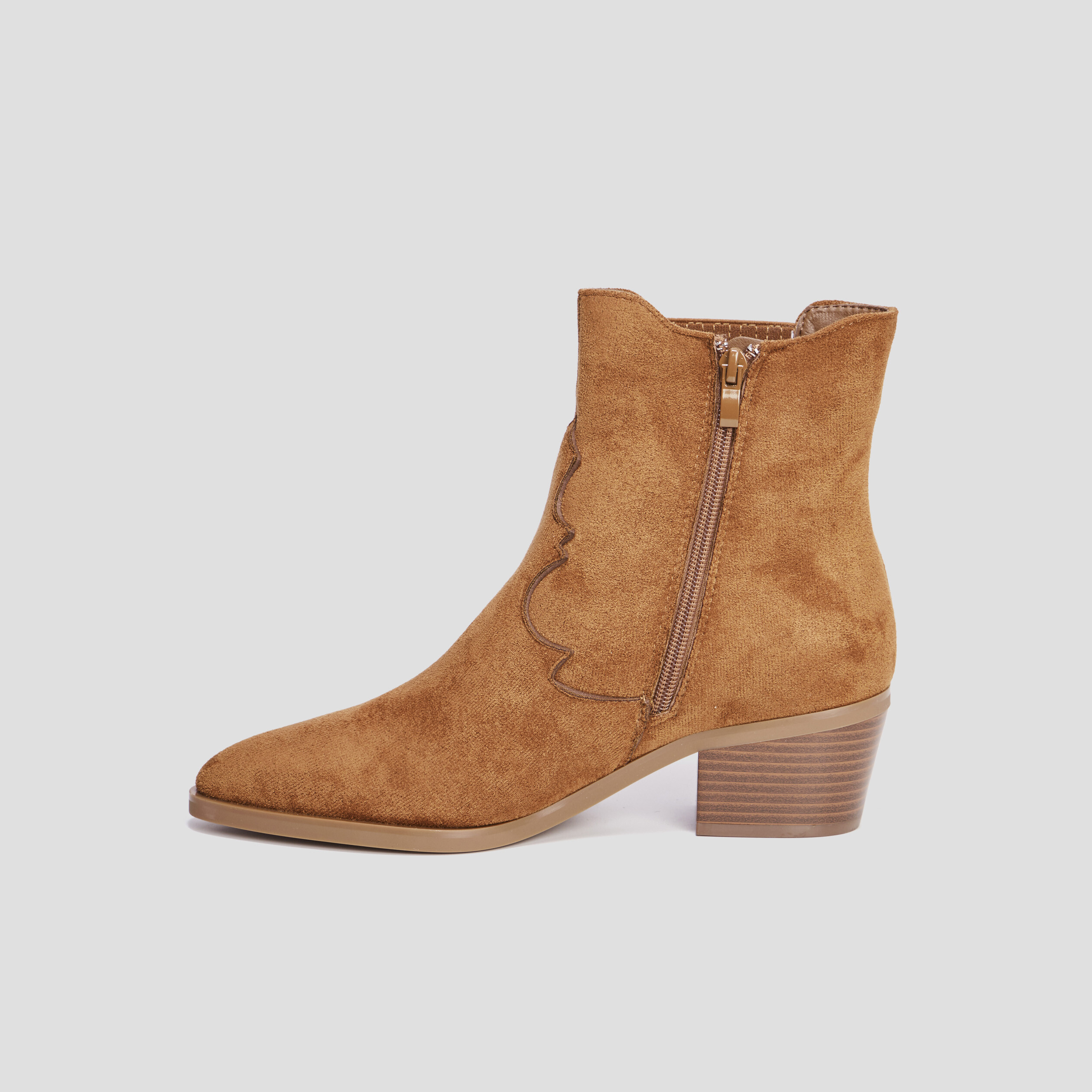 Bottines suédines à talons marron femme | La Halle