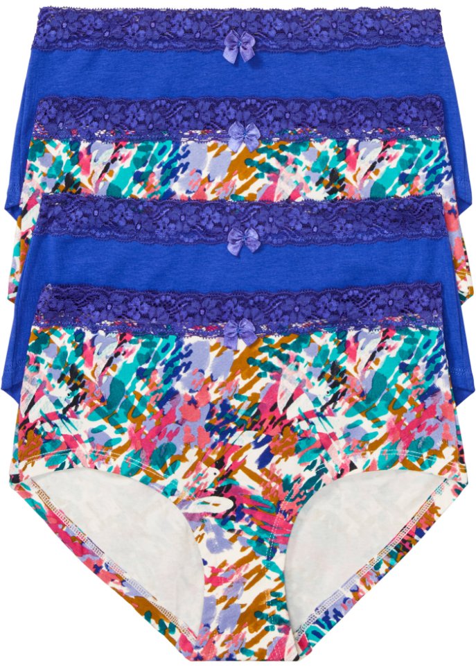 Maxipanty mit Spitze (4er Pack) mit Bio-Baumwolle