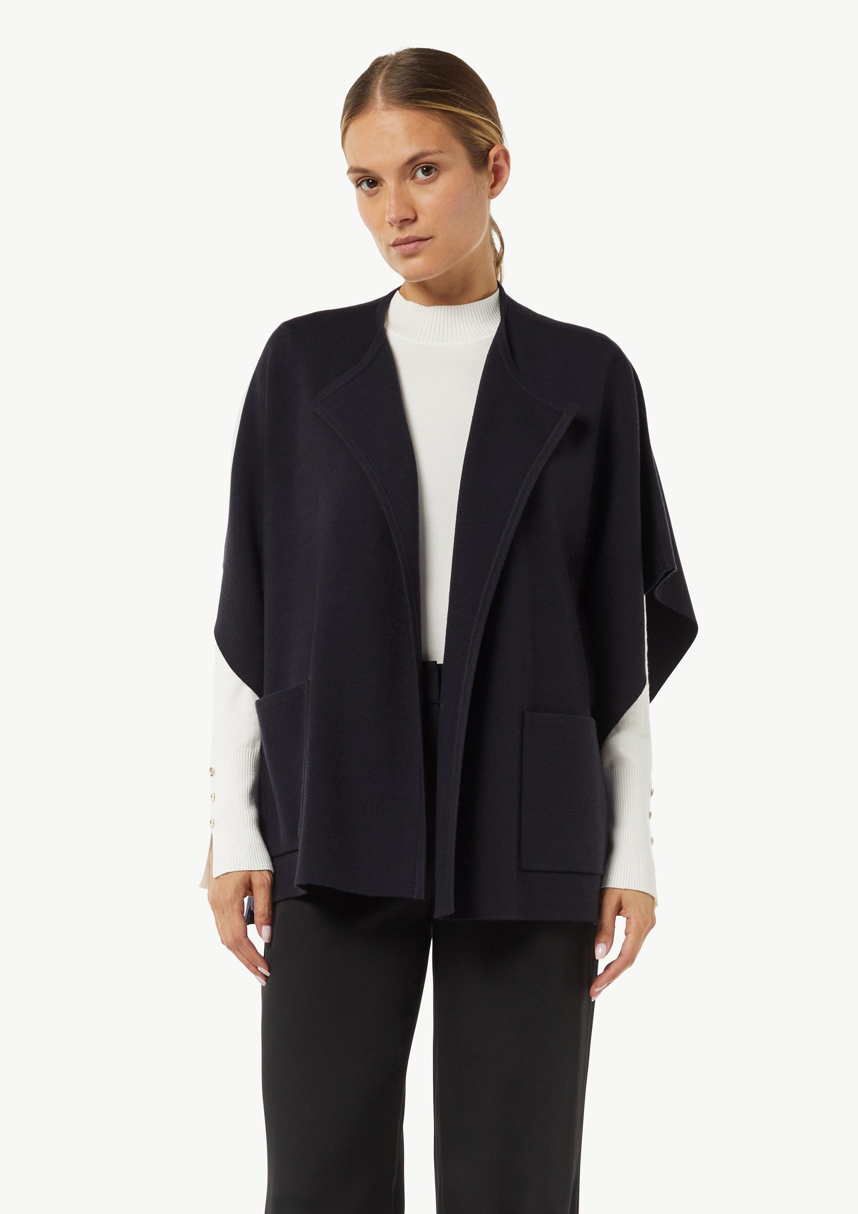 Poncho aus Viskosemix - navy