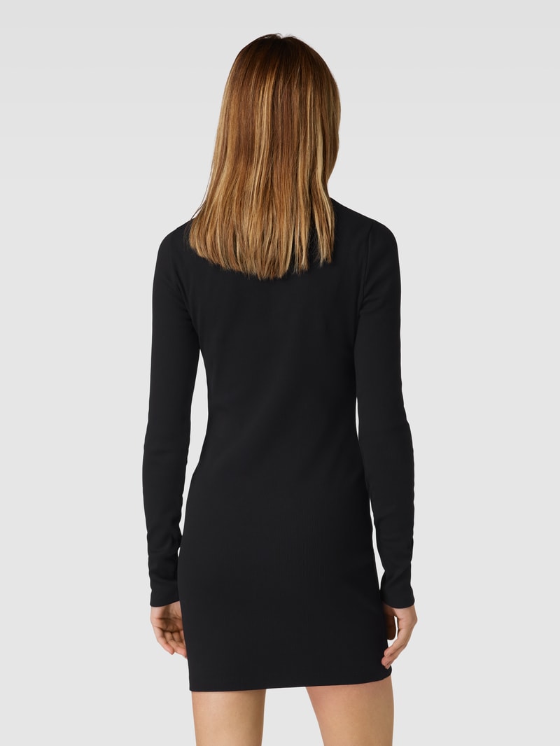 Minikleid mit Feinripp in black