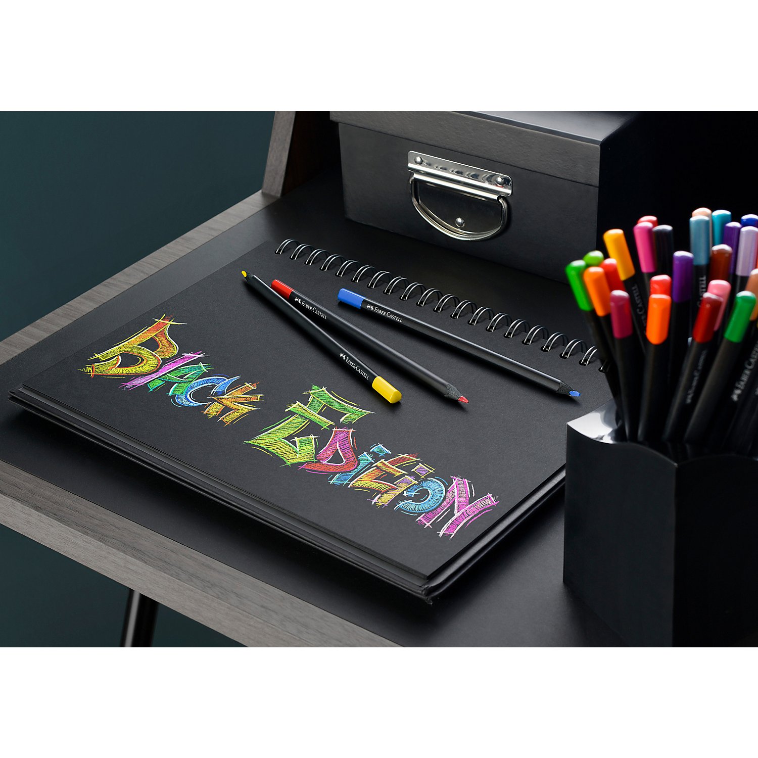 Buntstifte-Set Black Edition, 24 Stifte