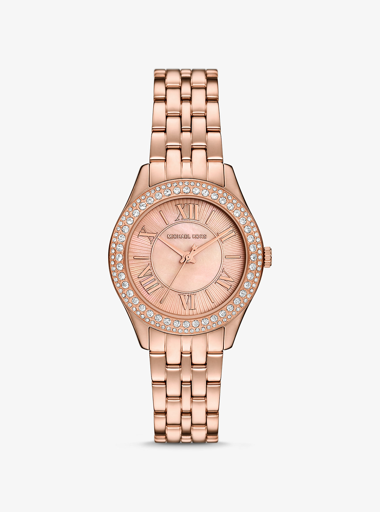 Mini Harlowe Pavé roségullfarget klokke - ROSÉGULL