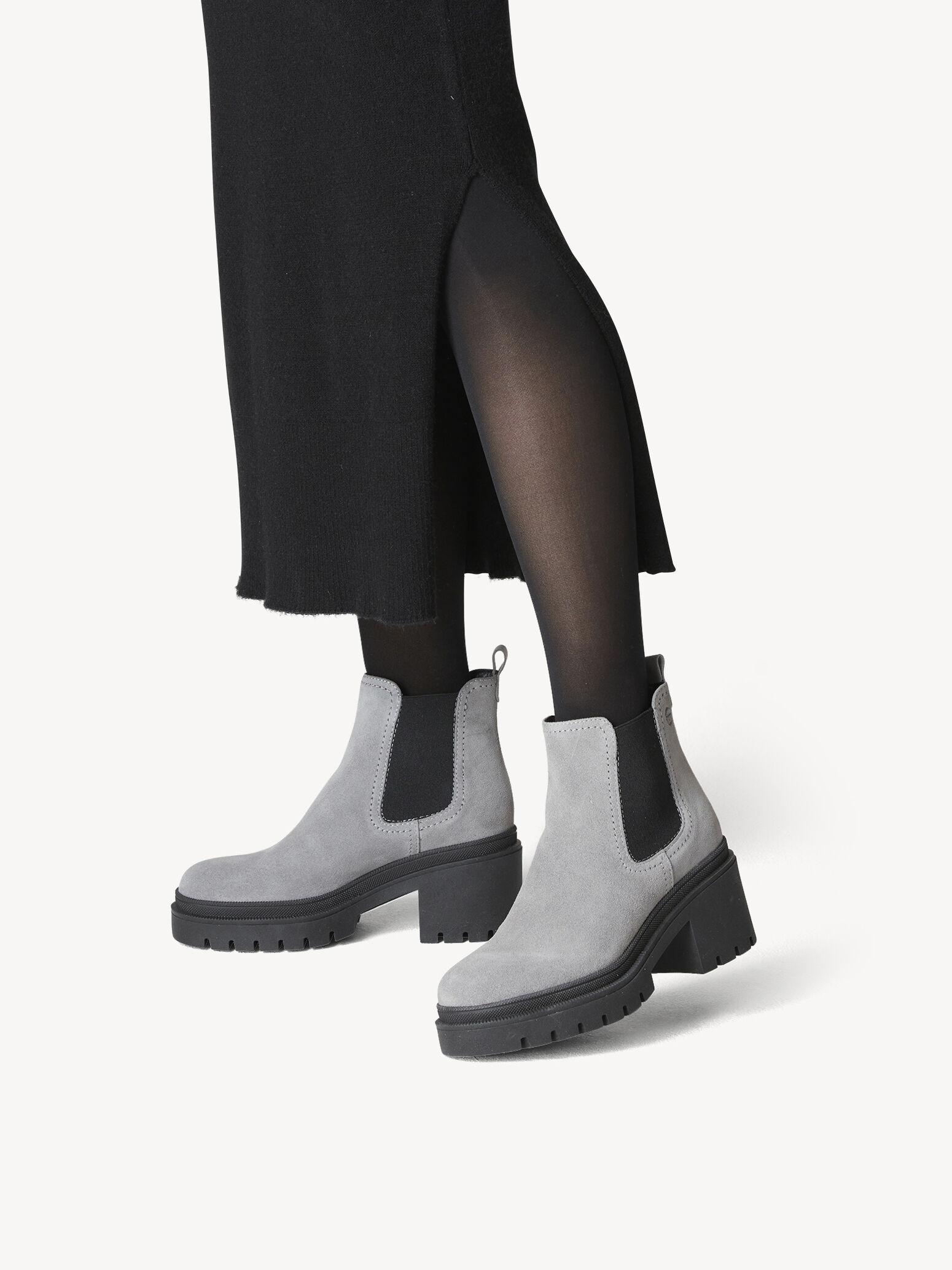 Bottine Chelsea en cuir - gris