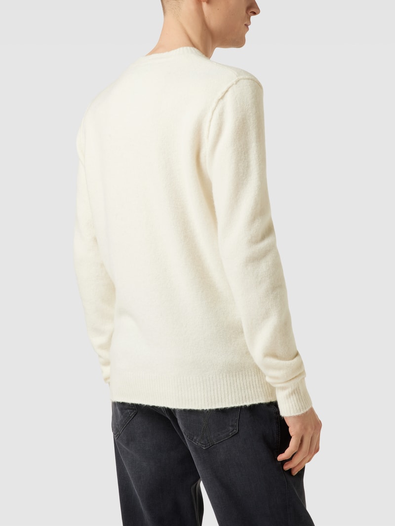 Strickpullover mit gerippten Abschlüssen in offwhite