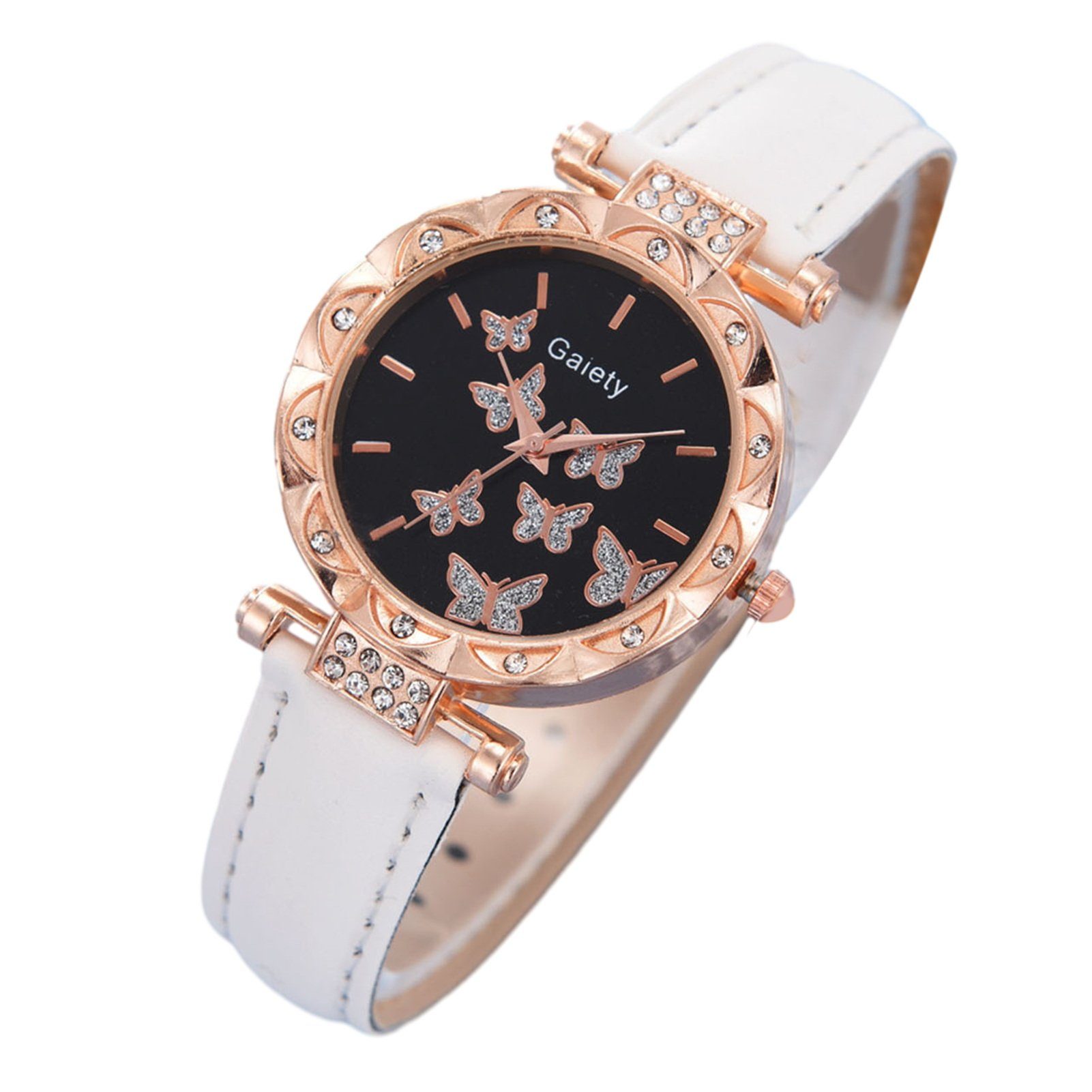 farfi Quarzuhr Watch Schmuck Set(Set, 6-tlg) Butterfly Decor Quartz Watch Gift, (1 x Uhr, 1 x Armband, 1 Paar Ohrringe,1 x Halskette,1 x Ring, Ohne Box)