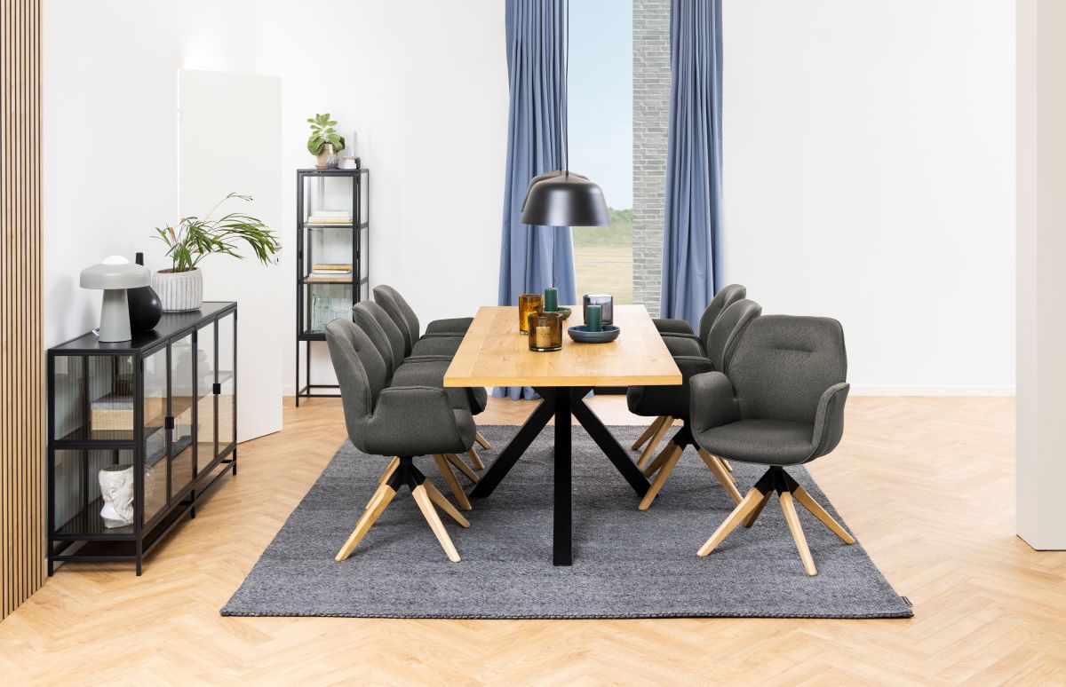 Esstisch Heaven Eiche Schwarz 220 cm