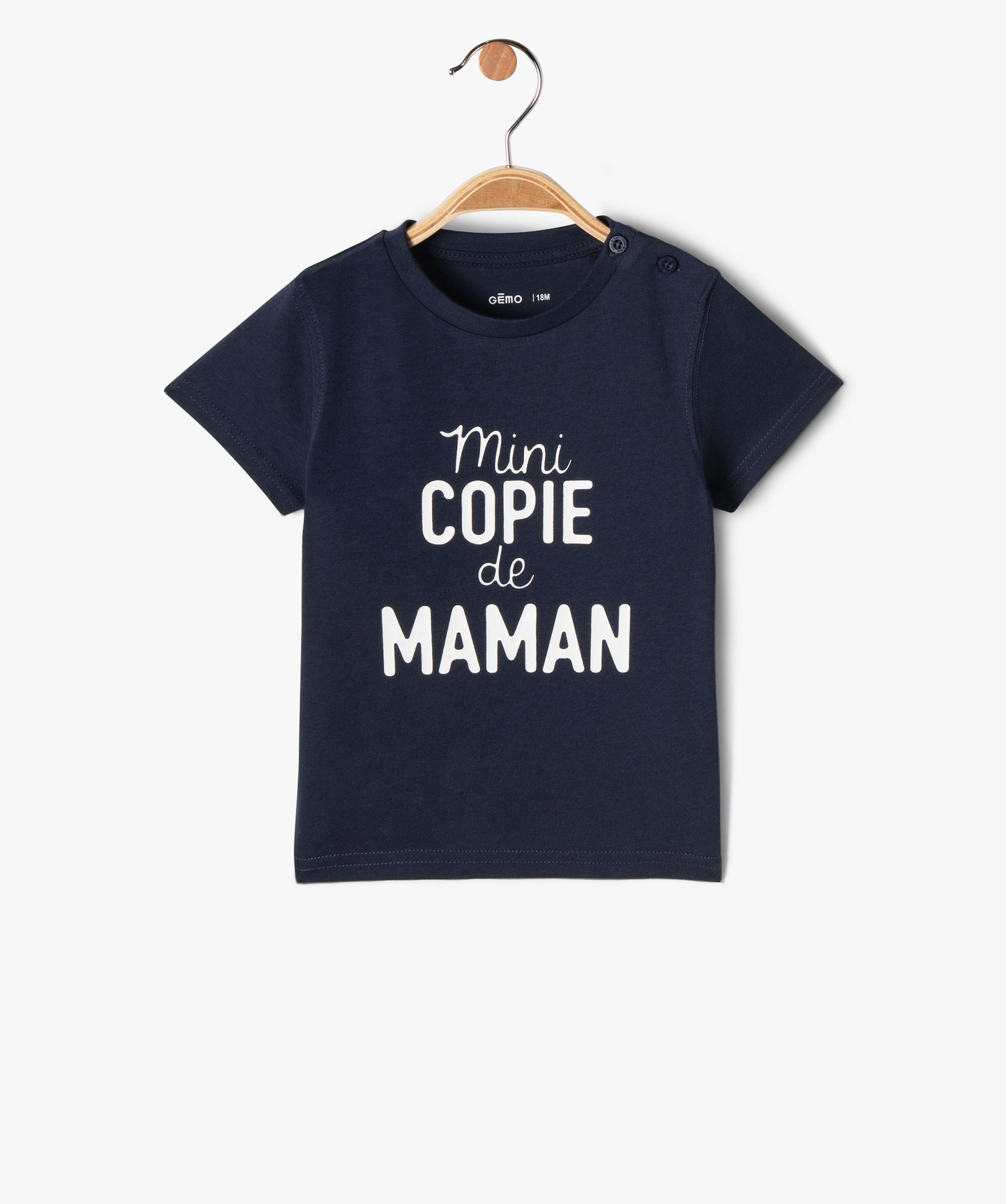 Tee-shirt bébé Garçon à manches courtes et message humor... marine | GEMO