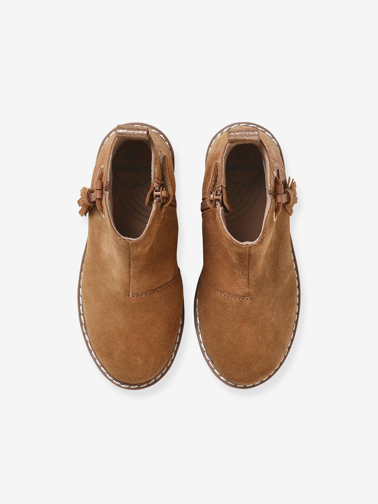 Vertbaudet Mädchen Boots mit Anziehtrick - camel