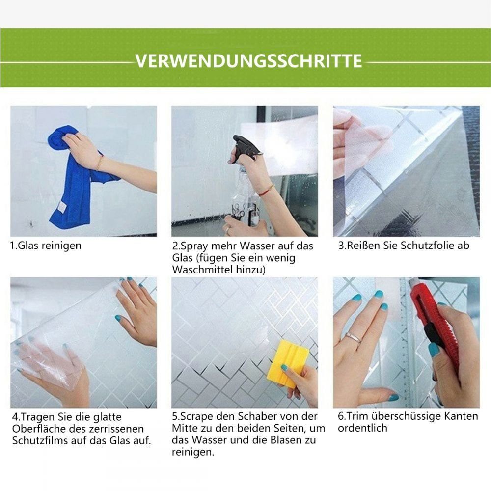 Fensterfolie Fensterfolie Blickdicht Sichtschutzfolie Fenster Selbsthaftend( 20cm) , Bizaical