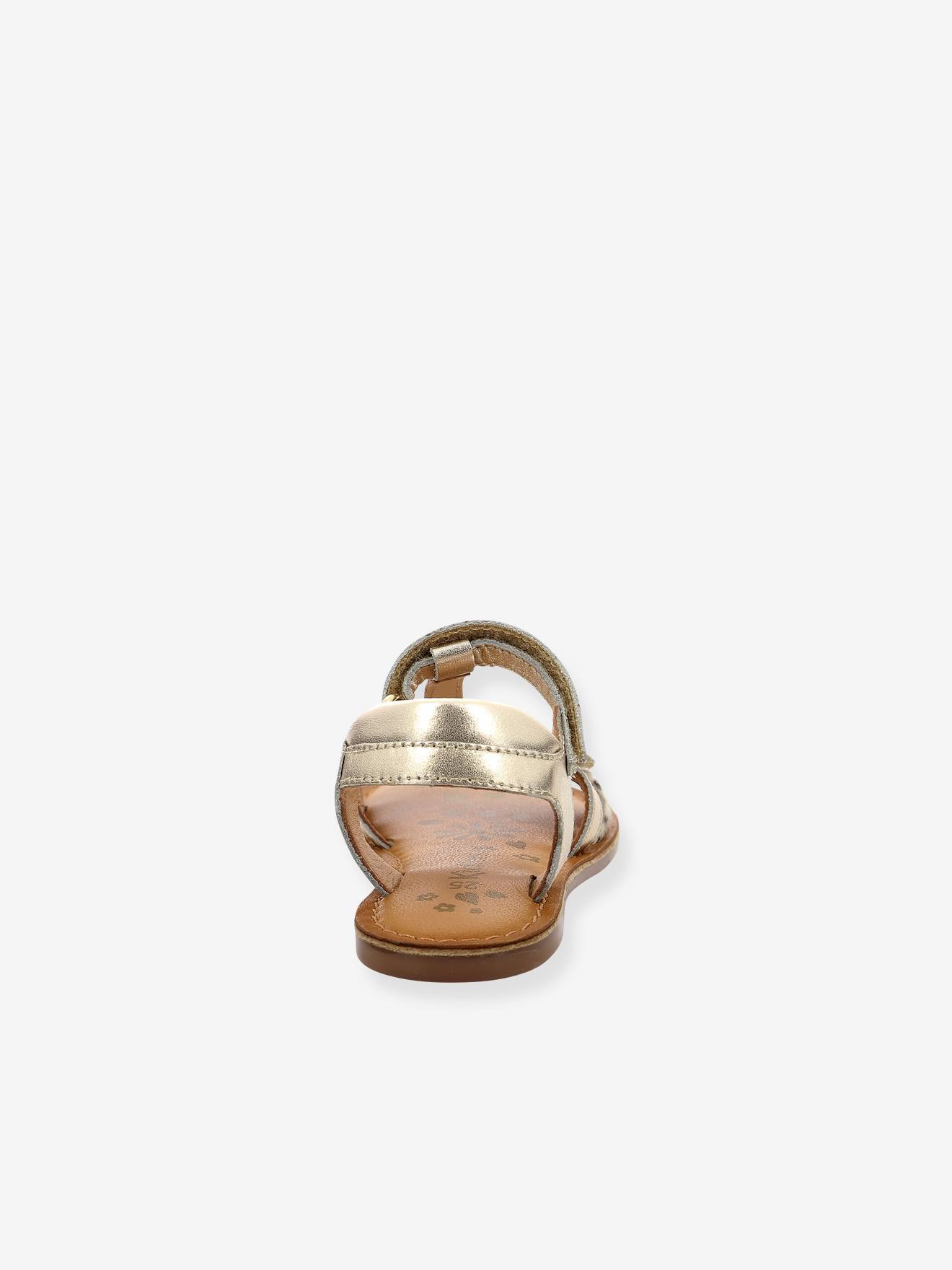 Sandales cuir fille Diamanto Diva KICKERS® blanc argent