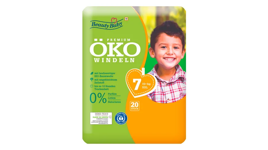 Beauty Baby Premium Öko Windeln Gr. 7 XXL