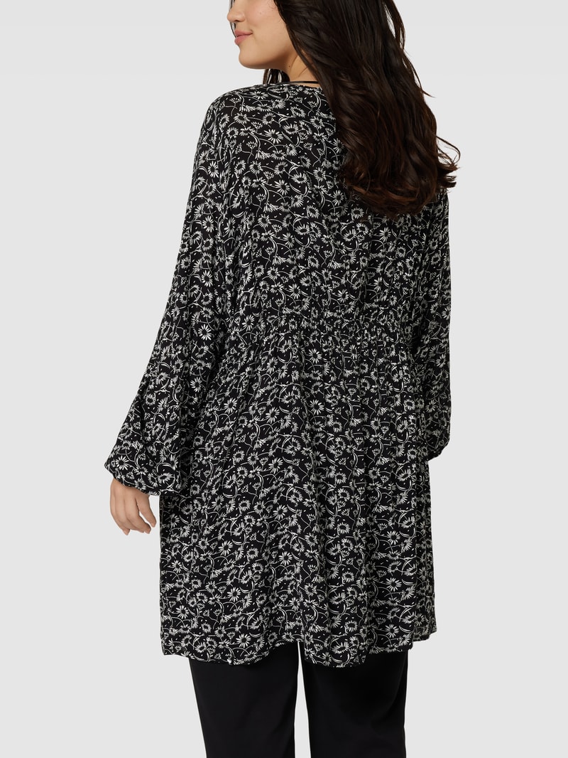 Blusenshirt mit Allover-Muster Modell 'Riona' in schwarz