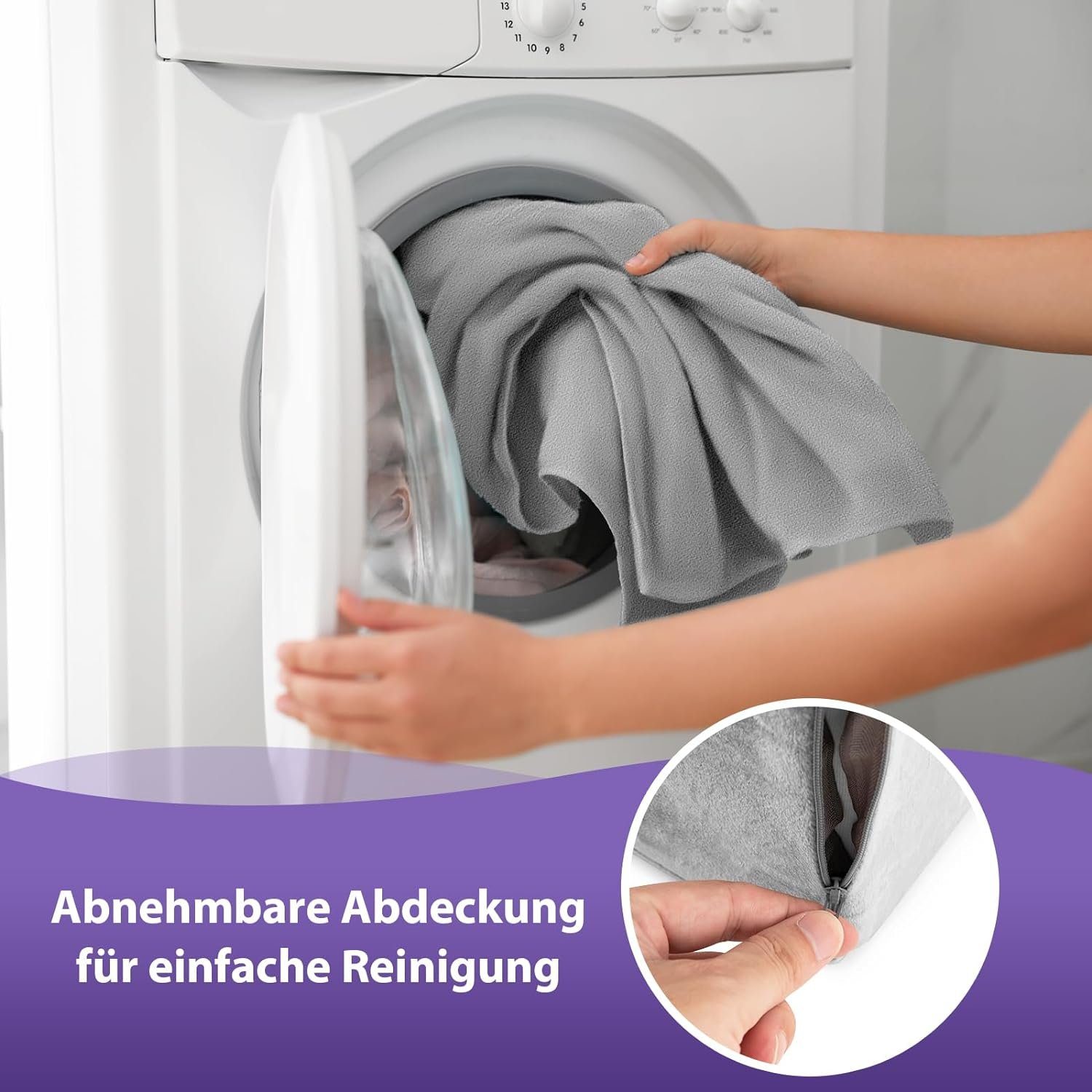 KOMFOTTEU Keilkissen Lesekissen, mit Griff & waschbarem Bezug