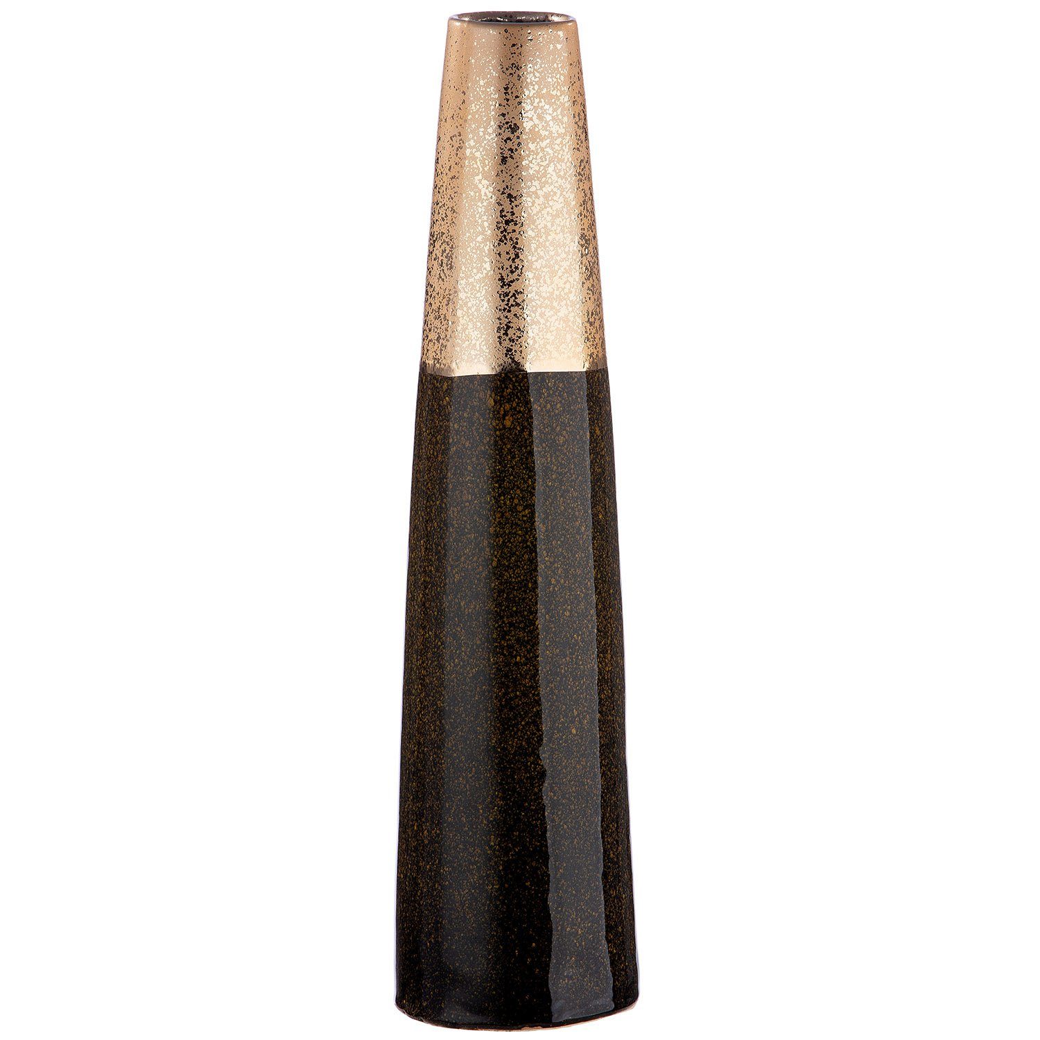 GILDE Dekovase GILDE Deko Bodenvase Macchia - braun-gold - H. 81,5cm x D. 18,5cm