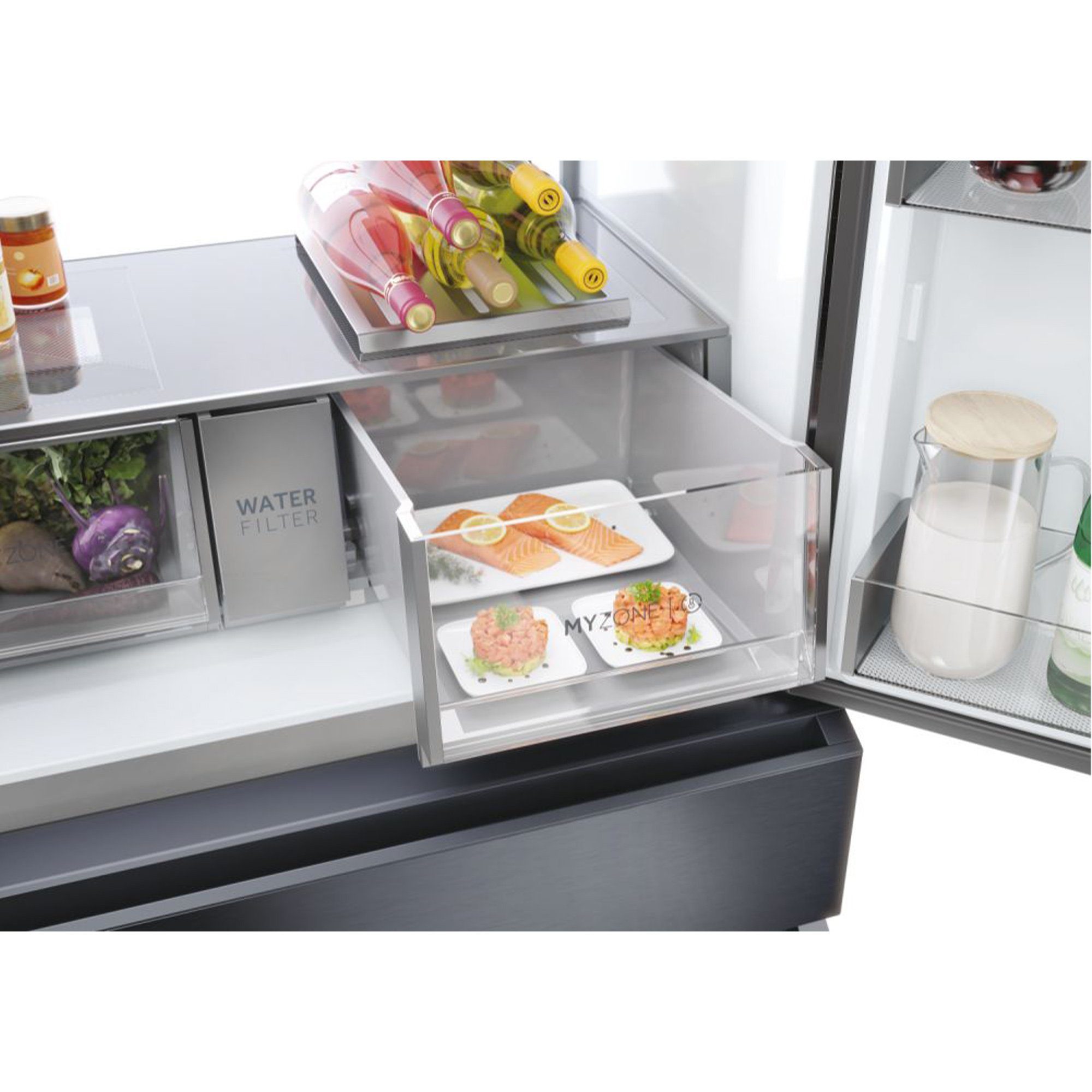 Haier French Door FD 90 SERIES 7 PRO HFW7918EIMB, 177,5 cm hoch, 90,8 cm breit, hON-App, MyZone XL, NoFrost, Wasserspender