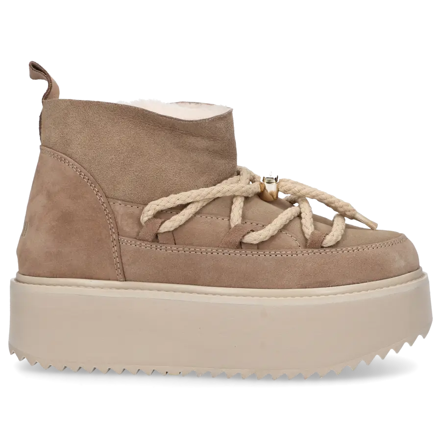 INUIKII - Snowboots PLATFORM Veloursleder - beige