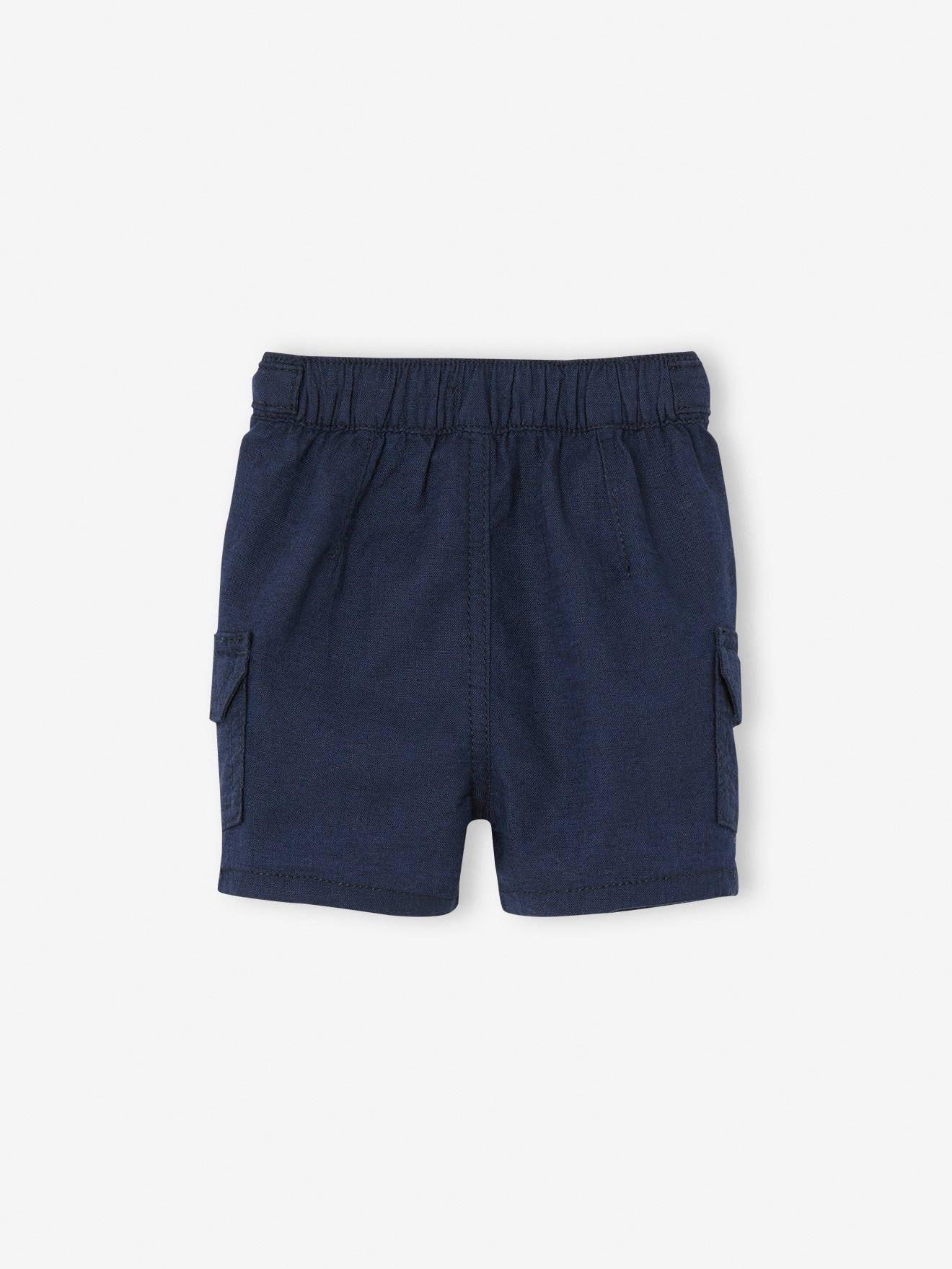 Vertbaudet Baby Shorts aus Leinenmix - nachtblau