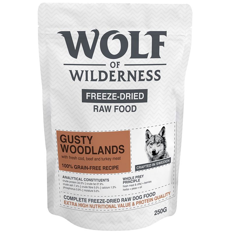 Wolf of Wilderness Gusty Woodlands Rind, Kabeljau & Truthahn