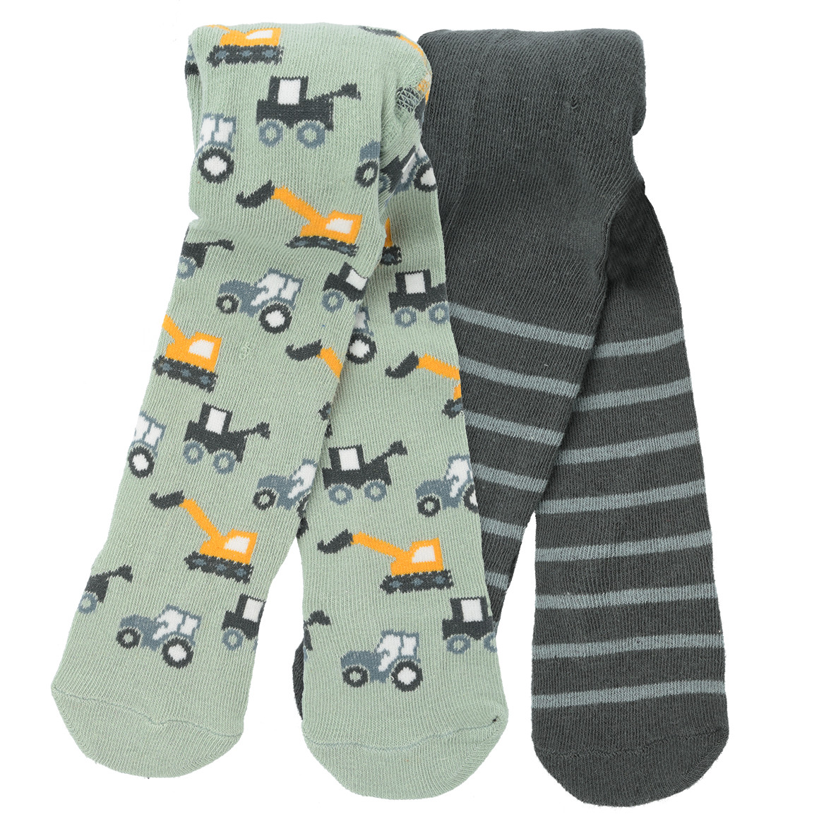 2 Baby Strumpfhosen mit Fahrzeug-Motiven