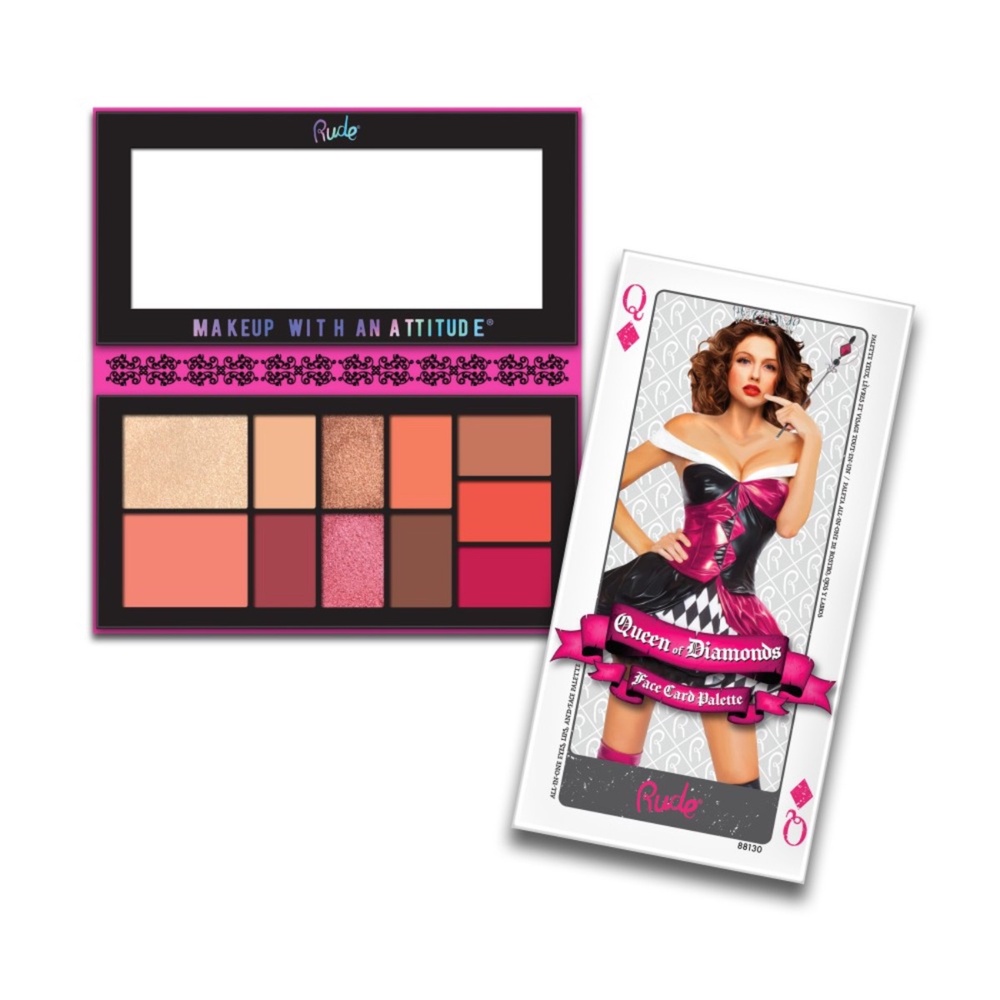Rude Cosmetics Face Card Palette - Queen of Diamonds Palette fard à paupières
