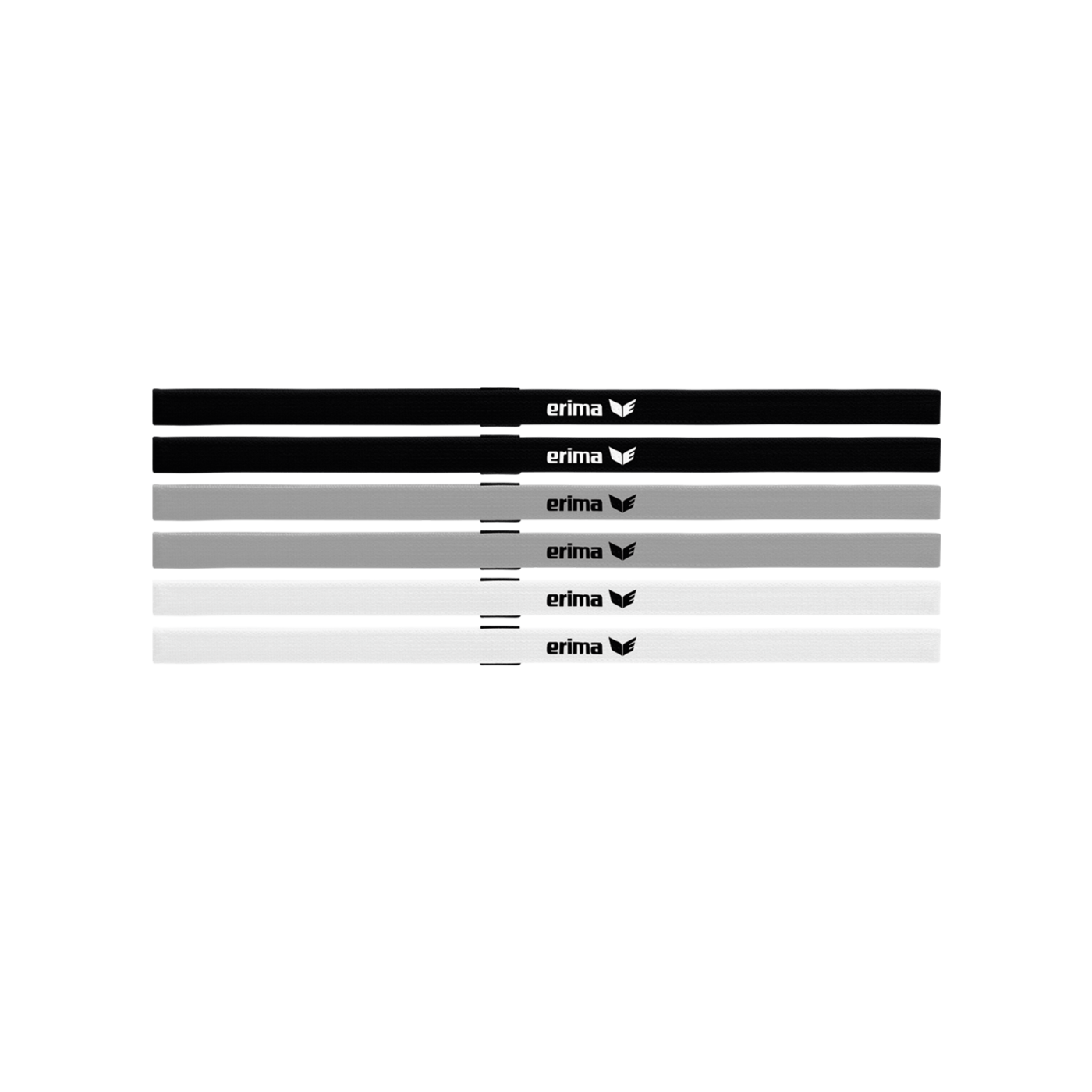 Erima Haarband Black Series 6er Set Schwarz Grau
