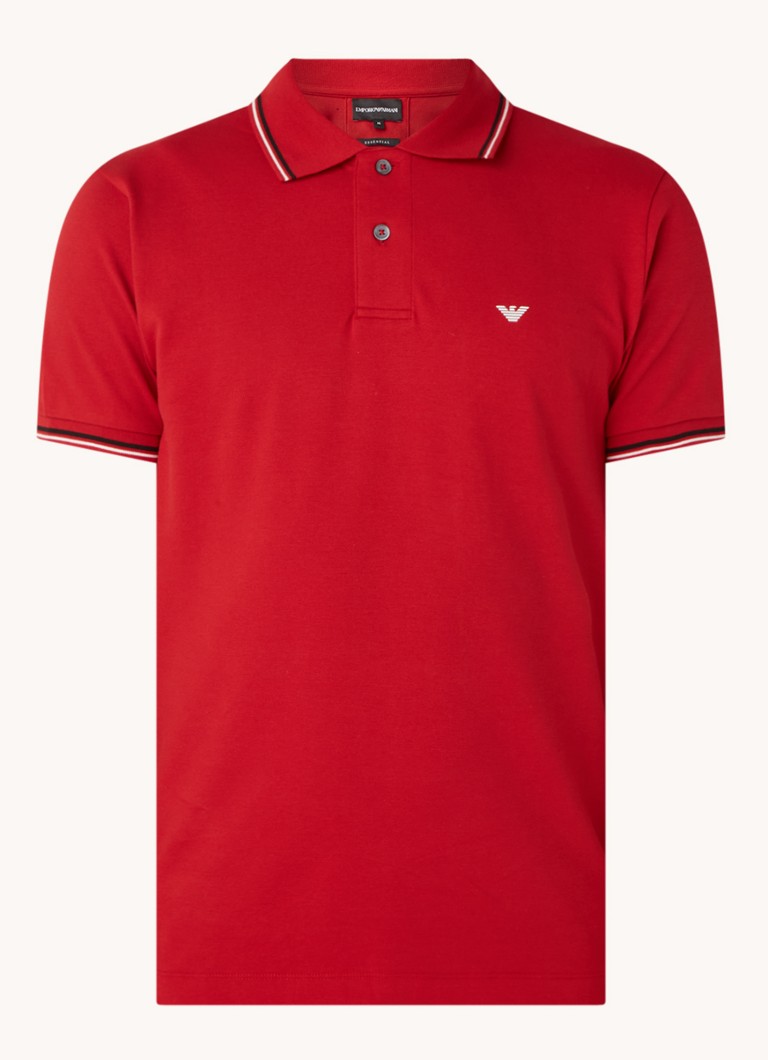 Emporio Armani polo majica regularnog kroja od pike pamuka s manžetama na vrhovima