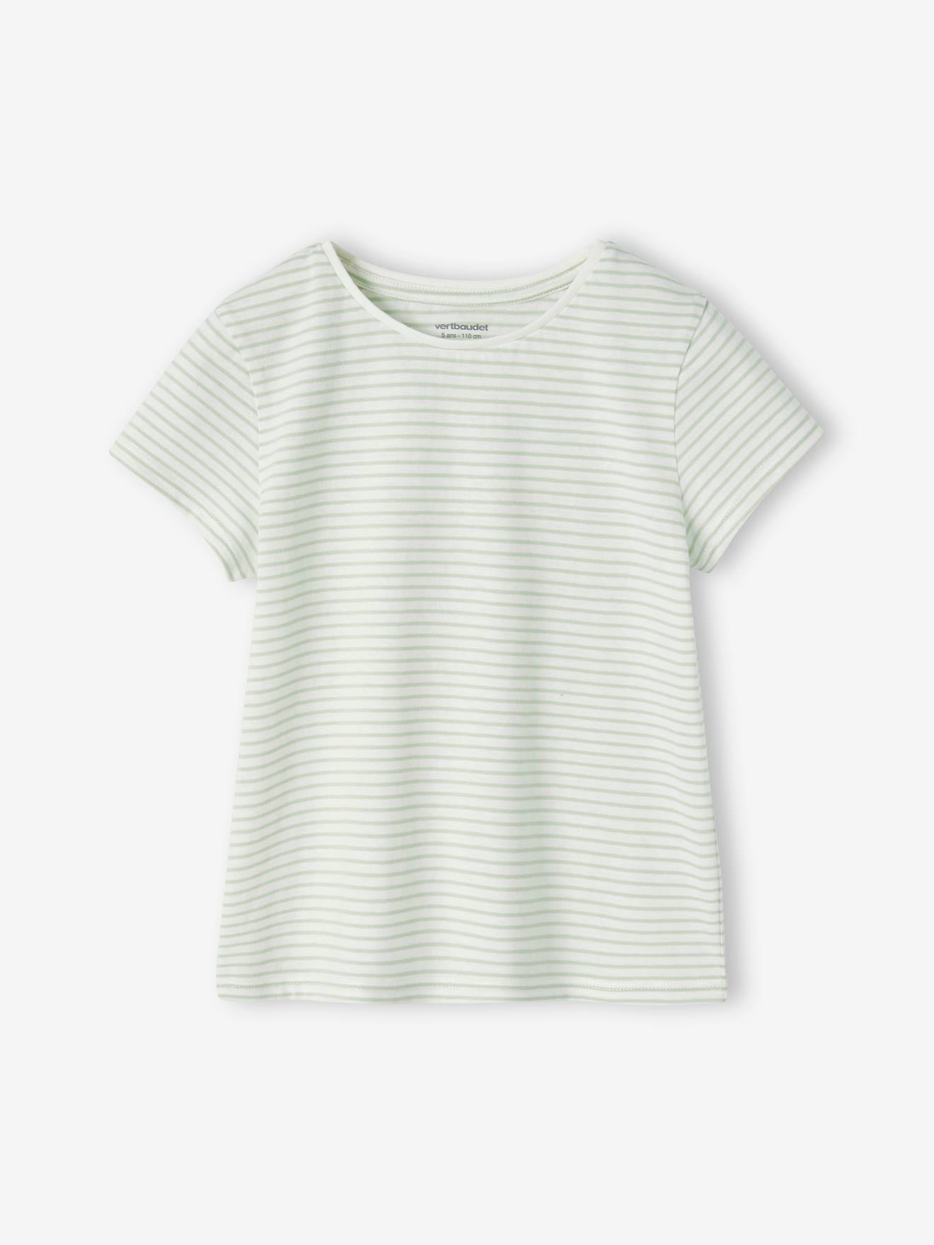Vertbaudet 3er-Pack Mädchen T-Shirts, Glanzdetails BASIC Oeko-Tex - himbeer