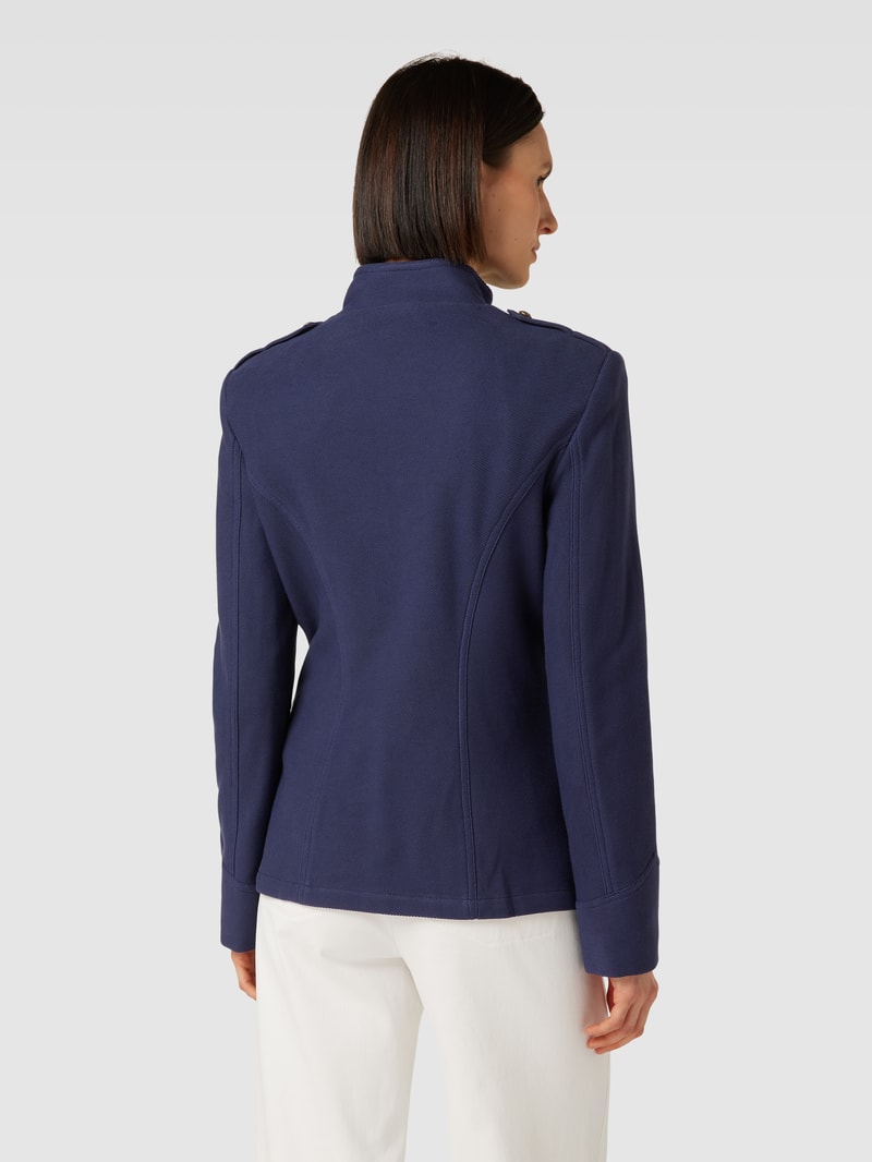 Blazer mit Pattentaschen und Knopfleiste in marineblau