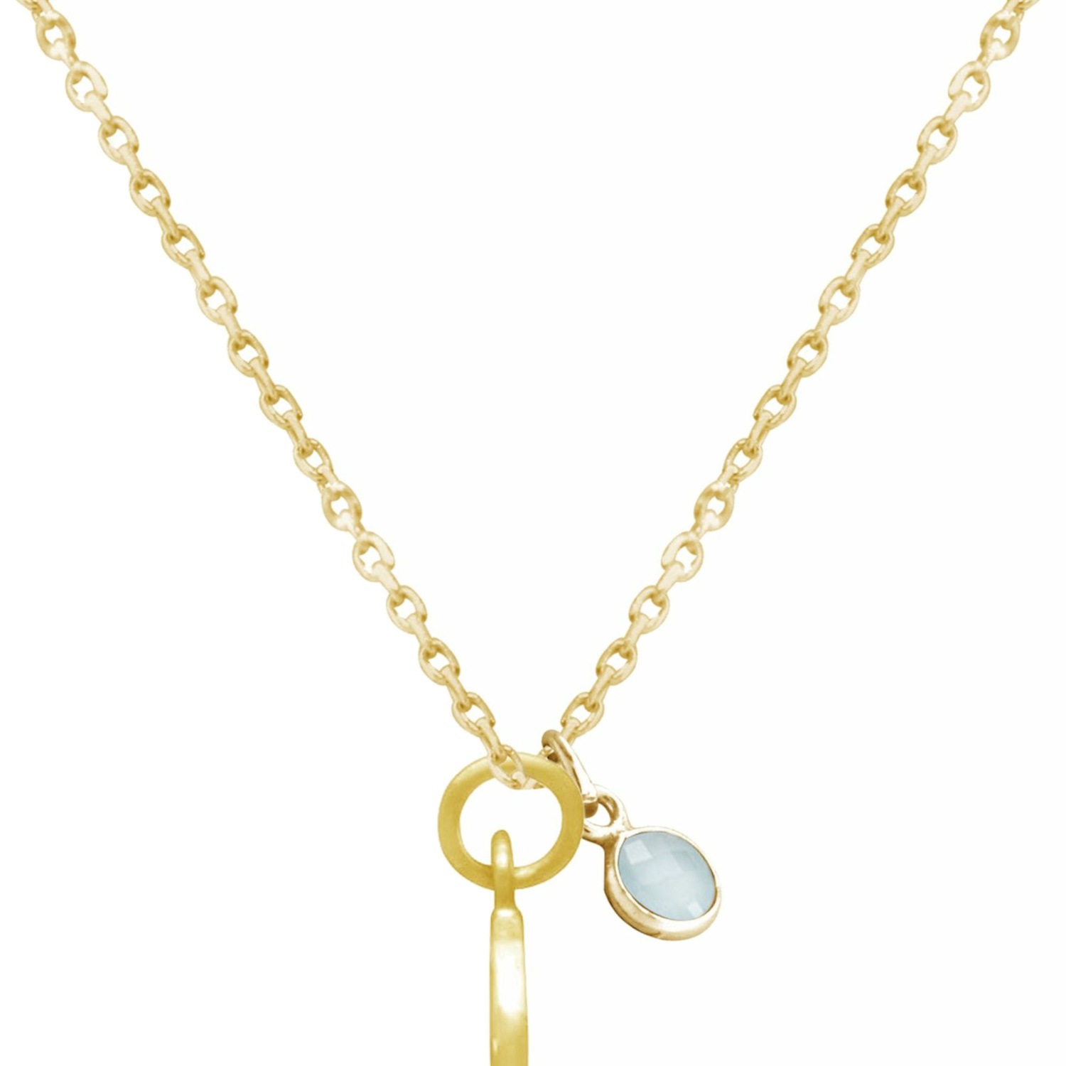 Halskette mit Anhänger 'Welle - Chalcedon'