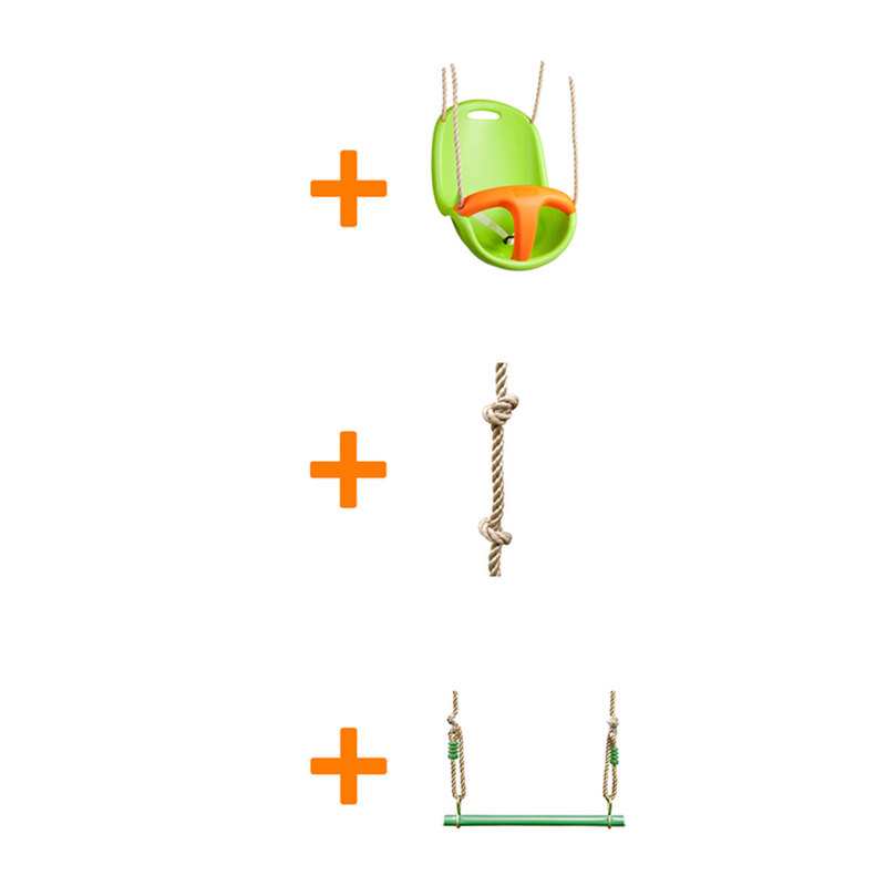 Portique Bayano 5 agrès + siège bébé + trapèze métal + corde à noeuds Trigano