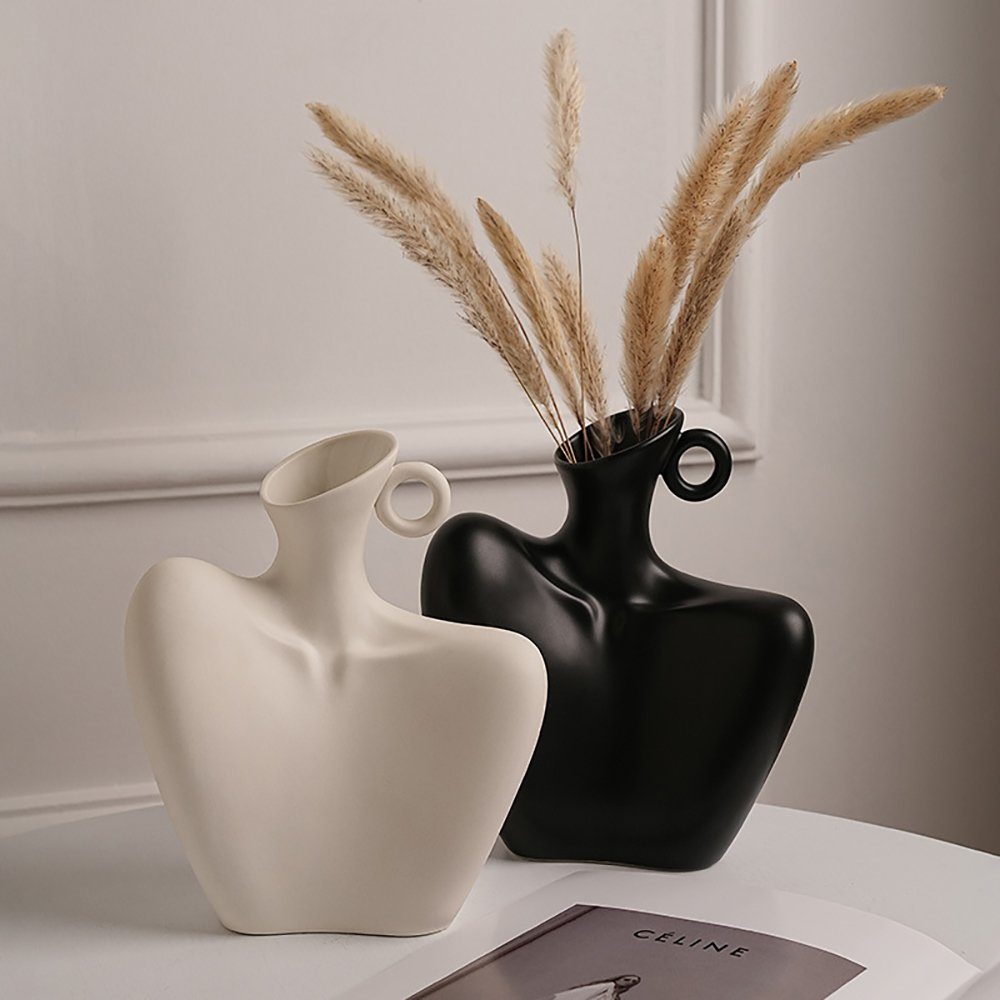 Aphollod Dekovase Body Art Vasenarrangement, Schlüsselbeinvase (1 tlg Vase), Keramik-Vase