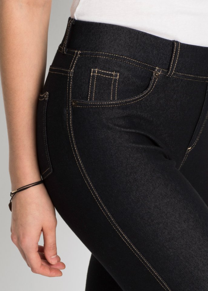 Leggings in Jeansoptik mit Zipper