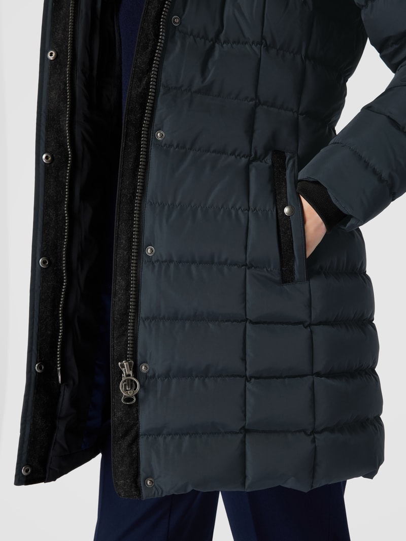 Funktionsjacke mit abnehmbarer Kapuze Modell 'Santorin Long' in marineblau