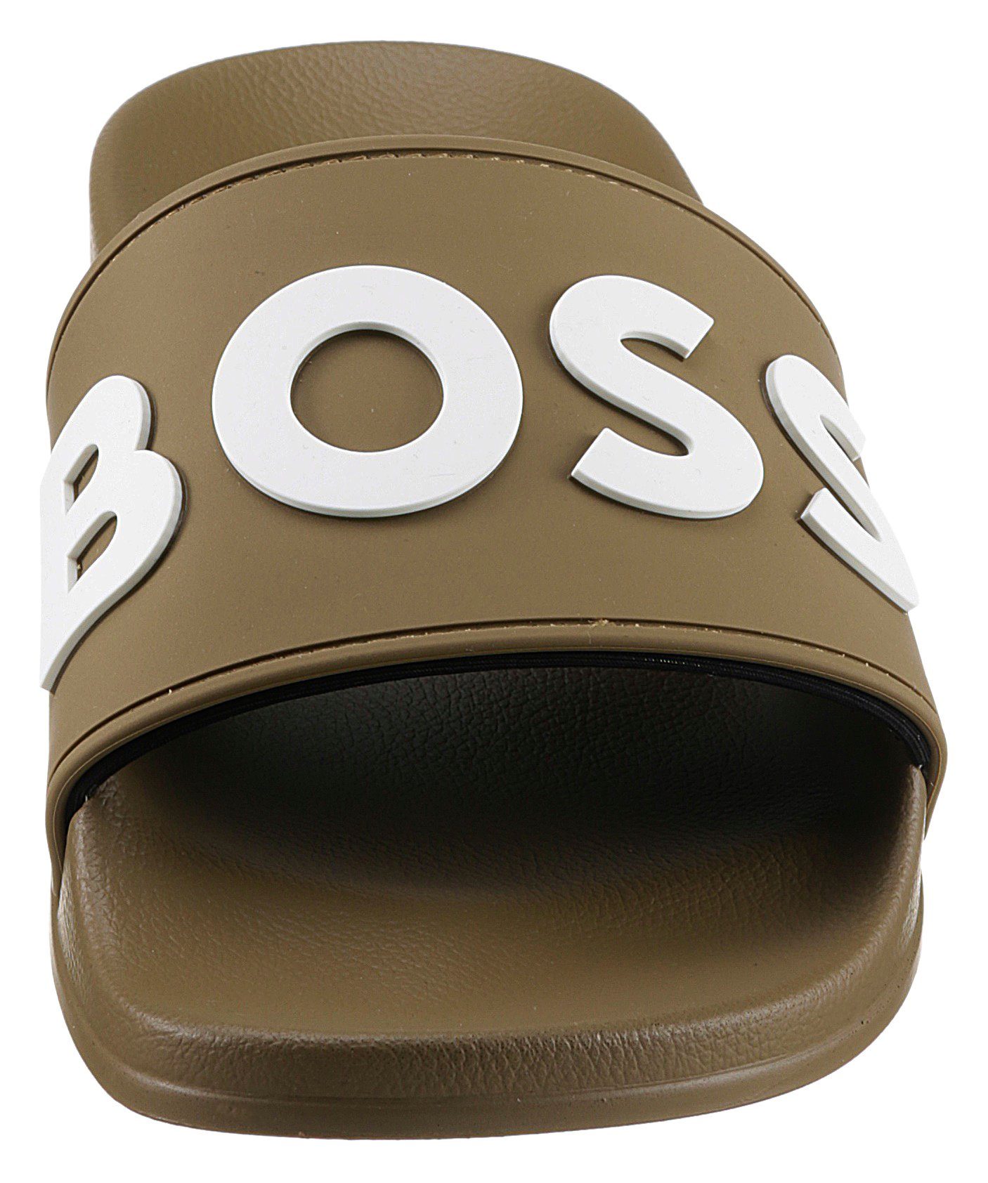 BOSS Kirk_Slid Badepantolette mit auffälligem Logoschriftzug, Weite G = weit