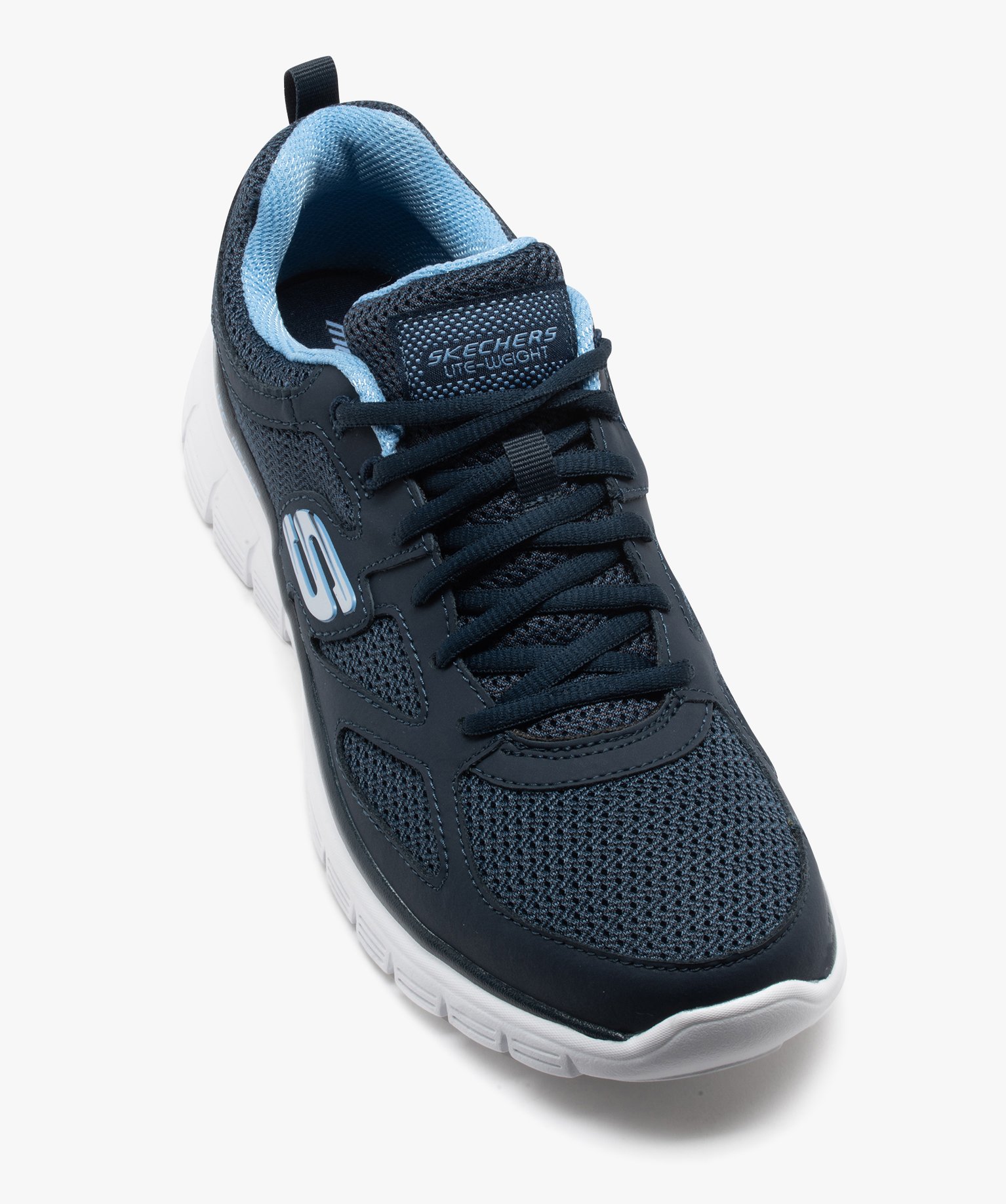 Baskets homme dessus uni en mesh à lacets - Skechers marine | GEMO