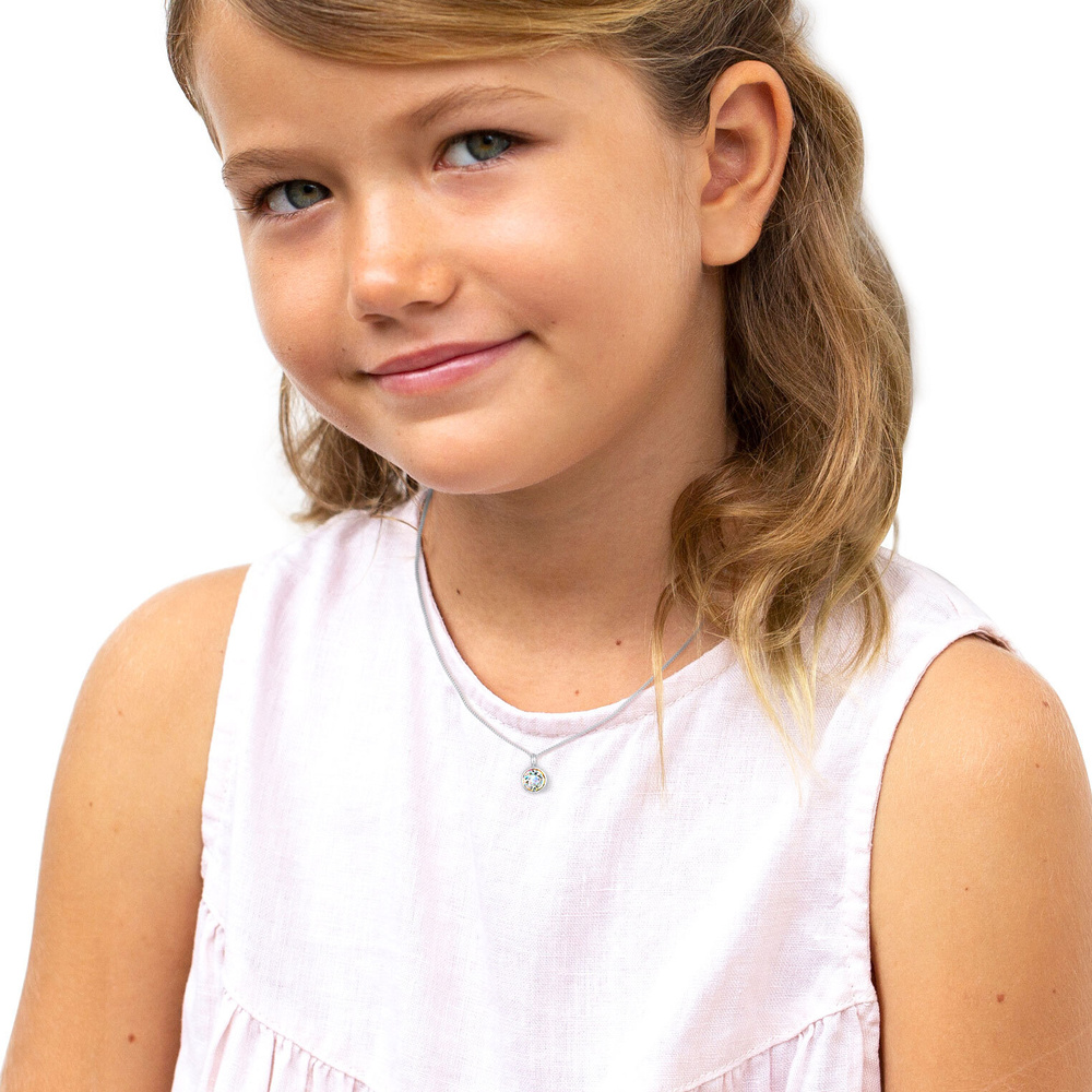Elli Elli Collier Enfants pendentif solitaire avec cristal en argent sterling 925 collier