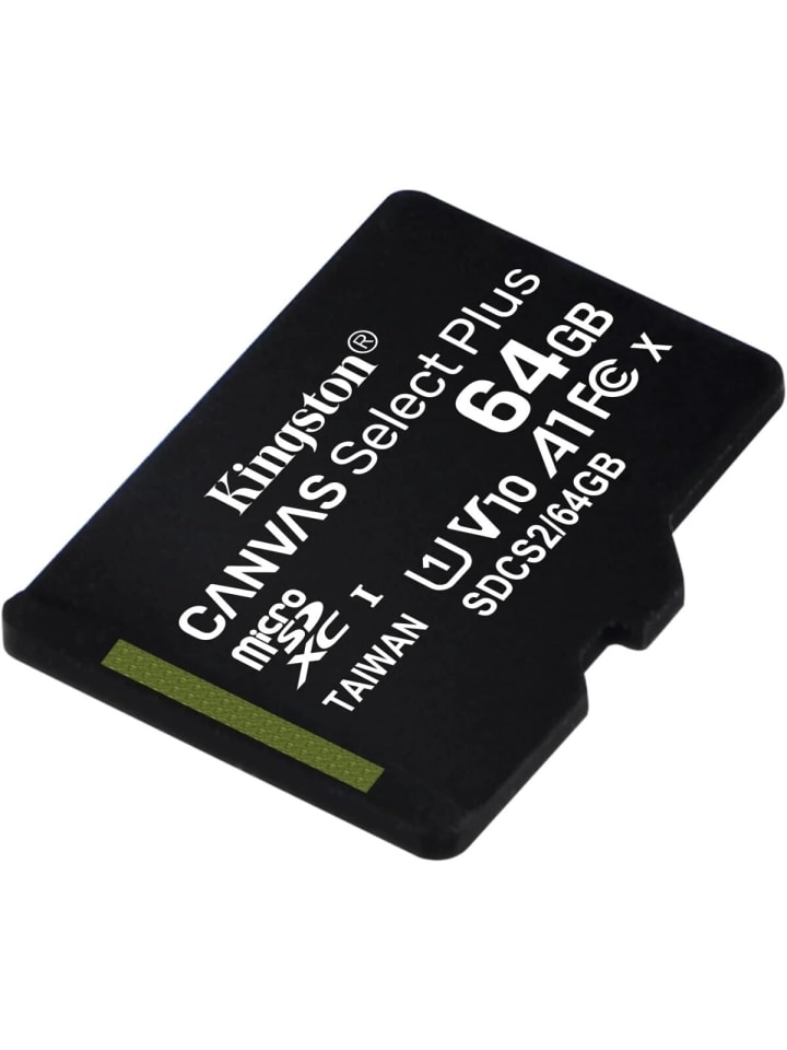 COFI 1453 Kingston MicroSD-Karte Canvas Select Plus 64 GB Klasse 10   Adapter in Schwarz günstig kaufen onesize