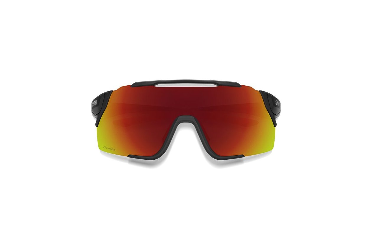 Smith Attack MAG MTB Matte Black Cinder - ChromaPop Red Mirror