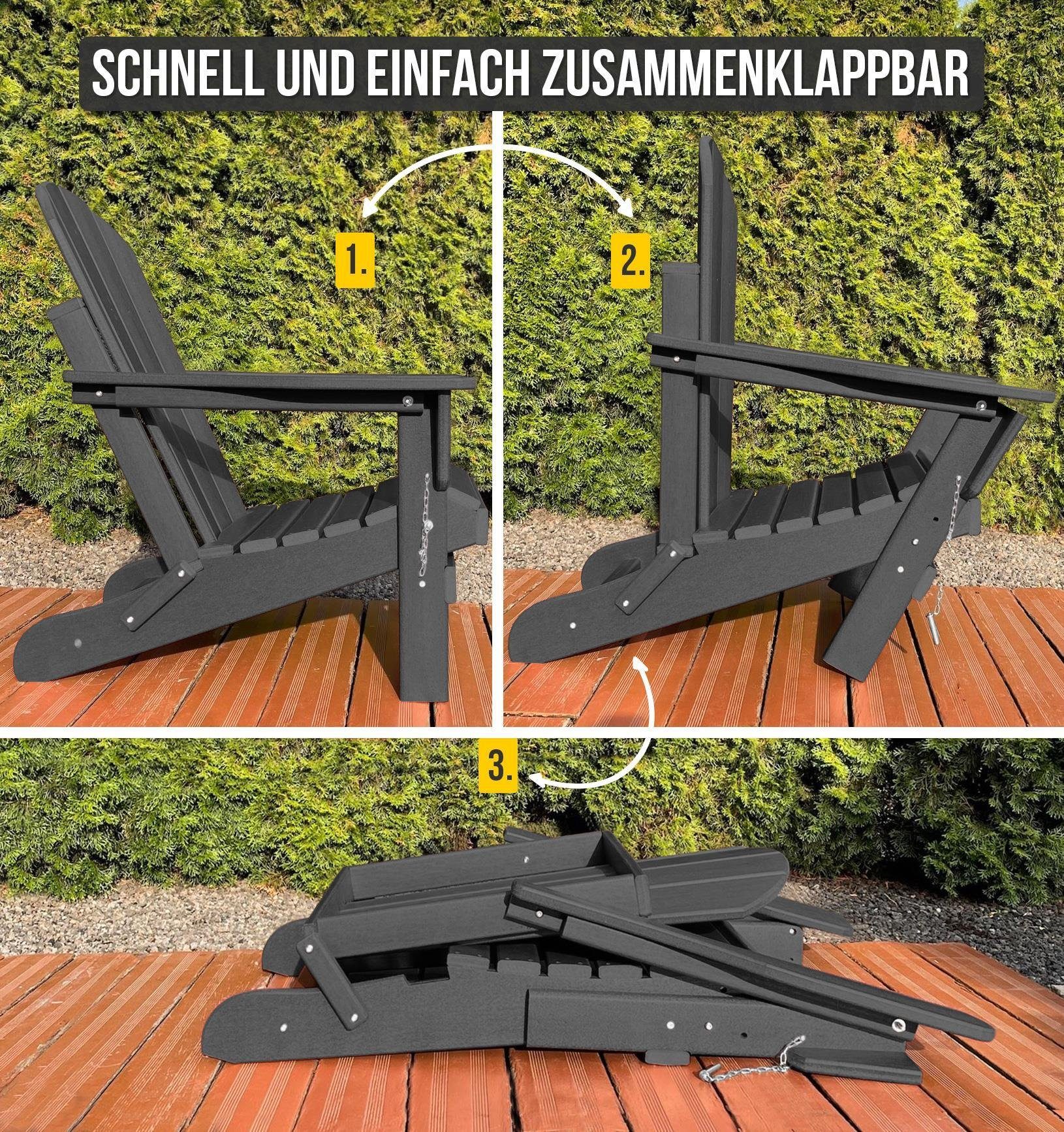 Aspero Gartenstuhl Gartenstuhl Adirondack mit Auflage, gemütlicher und stabiler Outdoor Stuhl
