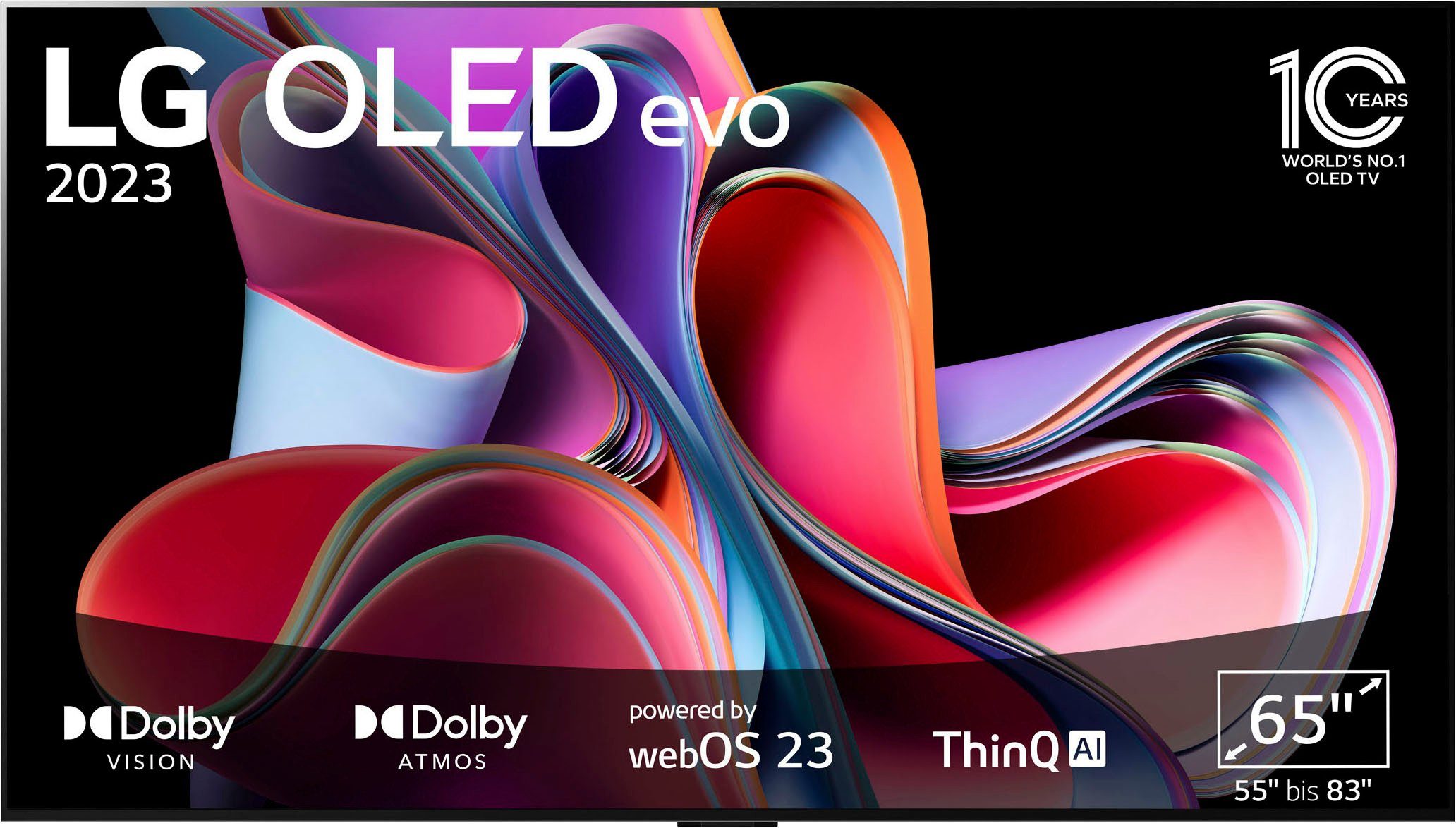 LG OLED65G39LA OLED-Fernseher (164 cm/65 Zoll, 4K Ultra HD, Smart-TV, OLED evo, α9 Gen6 4K AI-Prozessor, Brightness Booster Max)