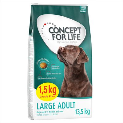 12 + 1,5 kg gratis! 13,5 kg Concept for Life für Hunde im Bonusbag
